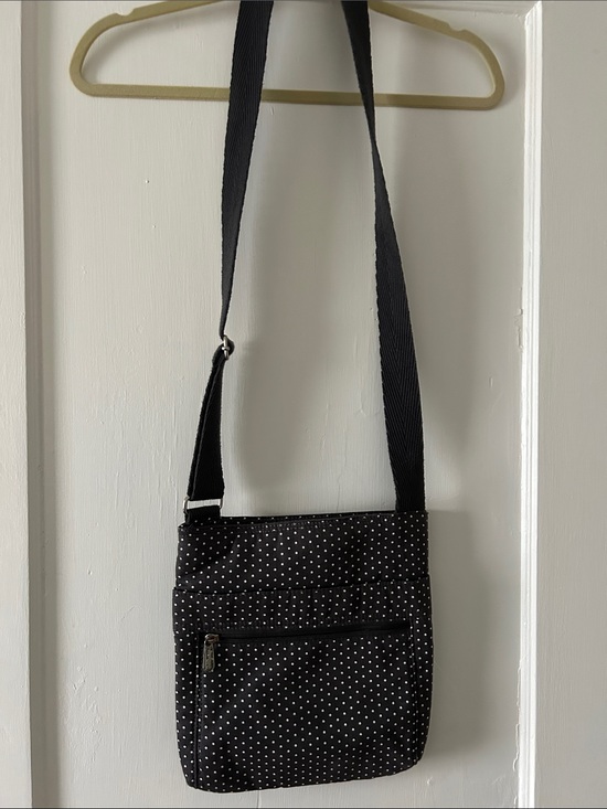 thirty-one Handbags - thirty-one Black with White Polka Dot Crossbody Bag